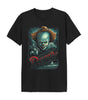 T-shirt noir IT - DO YOU HAVE COURAGE TO RETURN? avec illustration de Pennywise, texte 'Derry' et ambiance inspirée du film d’horreur Ça.