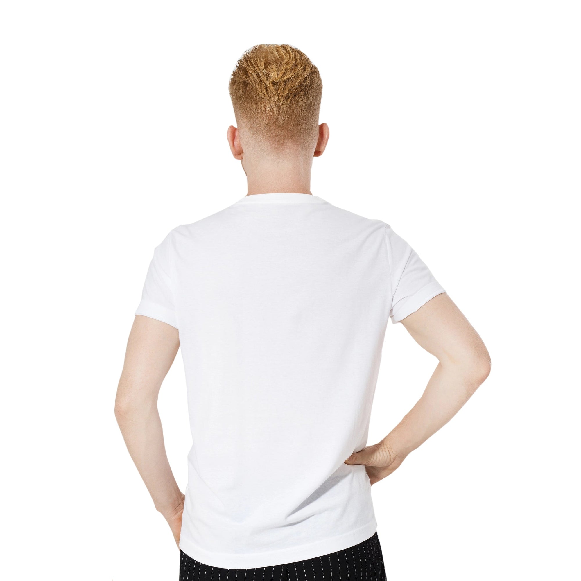 Vue arrière du T-shirt JOKER JOKE - DC Comics Batman pour homme, coupe classique en coton blanc uni sans motif.