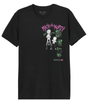T-shirt Rick and Morty Multiverse Officiel en coton noir avec design recto néon vert et rose de Rick et Morty debout, style futuriste.
