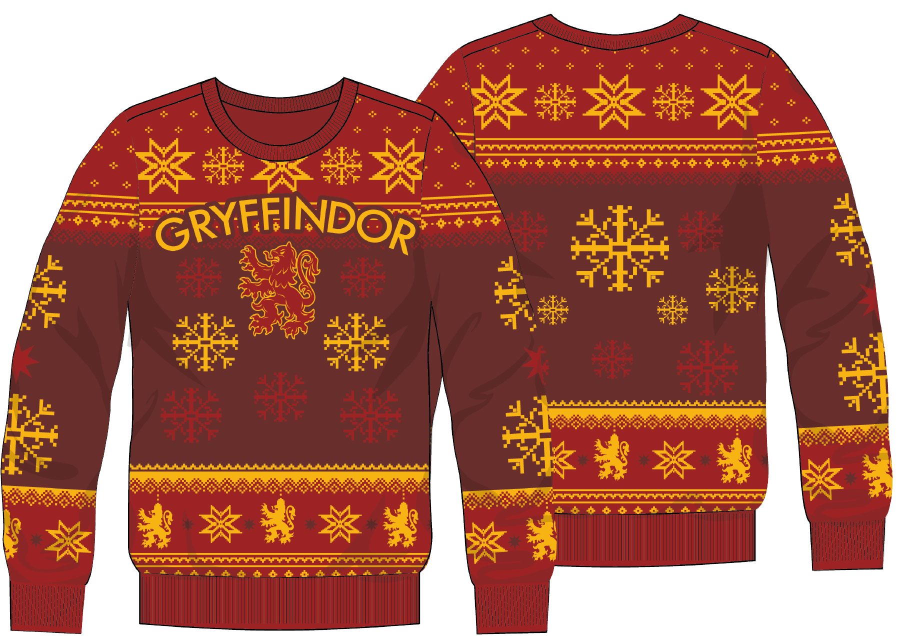 Pull Harry Potter Gryffindor, motif de Noël, col rond, tailles EU