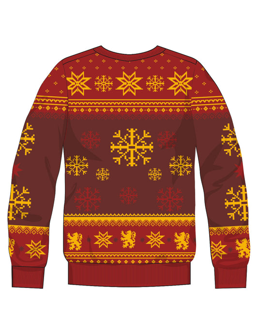 Pull Harry Potter Gryffindor, motif de Noël, col rond, tailles EU