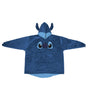 Poncho Disney Lilo & Stitch en polaire bleue, capuche avec oreilles de reindeer, design enfant