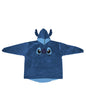 Poncho Disney Lilo & Stitch en polaire bleue, capuche avec oreilles de reindeer, design enfant